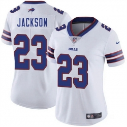 Women Buffalo Bills 23 Dane Jackson White Vapor Stitched Football Jersey