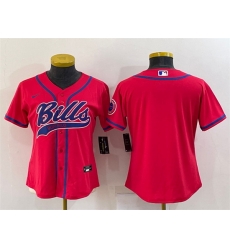 Women Buffalo Bills Blank Red With Patch Cool Base Stitched Baseball Jersey Women Buffalo Bills Blank Red With Patch Cool Base Stitched Baseball Jersey