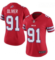 Women Nike Bills 91 Ed Oliver Red Women Color Rush Limited Jersey Women Nike Bills 91 Ed Oliver Red Women Color Rush Limited Jersey