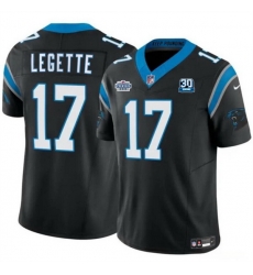 Men Carolina Panthers 17 Xavier Legette Black 2024 With Dradt Patch And 30th Anniversary Patch F U S E Vapor Limited Stitched Football Jersey Men Carolina Panthers 17 Xavier Legette Black 2024 With Dradt Patch And 30th Anniversary Patch F U S E Vapor Limited Stitched Football Jersey