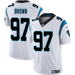 Men Carolina Panthers 97 Bobby Brown White 2025 Vapor Limited Stitched Football Jersey