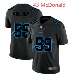 Men Carolina Panthers McDonald 43 Nike Team Logo Dual Overlap Limited NFL Jersey Black