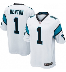 Mens Nike Carolina Panthers 1 Cam Newton Game White NFL Jersey Mens Nike Carolina Panthers 1 Cam Newton Game White NFL Jersey