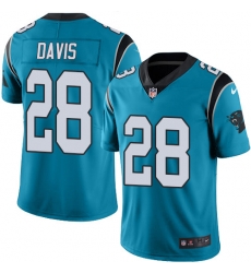 Nike Carolina Panthers 28 Mike Davis Blue Men Stitched NFL Limited Rush Jersey Nike Carolina Panthers 28 Mike Davis Blue Men Stitched NFL Limited Rush Jersey