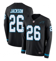 Nike Panthers #26 Donte Jackson Black Team Color Men Stitched NFL Limited Therma Long Sleeve Jersey Nike Panthers #26 Donte Jackson Black Team Color Men Stitched NFL Limited Therma Long Sleeve Jersey