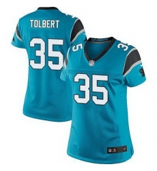 Nike Panthers #35 Mike Tolbert Blue Alternate Womens Stitched NFL Elite Jersey Nike Panthers #35 Mike Tolbert Blue Alternate Womens Stitched NFL Elite Jersey