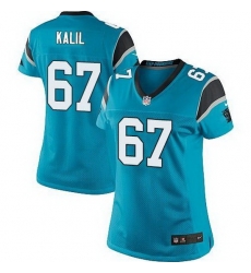 Nike Panthers #67 Ryan Kalil Blue Alternate Womens Stitched NFL Elite Jersey Nike Panthers #67 Ryan Kalil Blue Alternate Womens Stitched NFL Elite Jersey