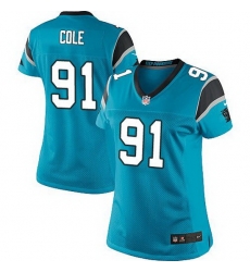 Nike Panthers #91 Colin Cole Blue Team Color Women Stitched NFL Jersey Nike Panthers #91 Colin Cole Blue Team Color Women Stitched NFL Jersey
