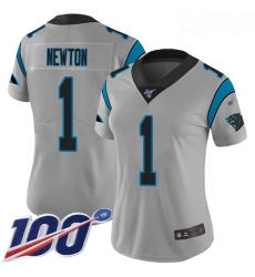 Panthers #1 Cam Newton Silver Women Stitched Football Limited Inverted Legend 100th Season Jersey Panthers #1 Cam Newton Silver Women Stitched Football Limited Inverted Legend 100th Season Jersey