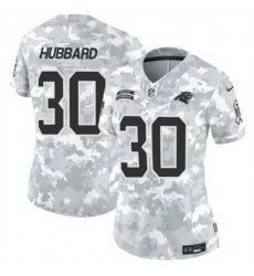 Women Carolina Panthers 30 Chuba Hubbard 2024 F U S E Arctic Camo Salute To Service Limited Stitched Football Jersey Women Carolina Panthers 30 Chuba Hubbard 2024 F U S E Arctic Camo Salute To Service Limited Stitched Football Jersey