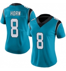 Women Carolina Panthers #8 Jaycee Horn Blue Stitched Football Limited Jersey Women Carolina Panthers #8 Jaycee Horn Blue Stitched Football Limited Jersey