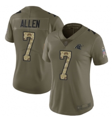 Women Panthers 7 Kyle Allen Olive Camo Stitched Football Limited 2017 Salute to Service Jersey Women Panthers 7 Kyle Allen Olive Camo Stitched Football Limited 2017 Salute to Service Jersey