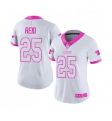 Womens Carolina Panthers 25 Eric Reid Limited White Pink Rush Fashion Football Jersey Womens Carolina Panthers 25 Eric Reid Limited White Pink Rush Fashion Football Jersey
