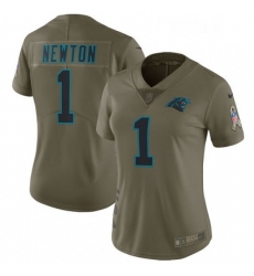 Womens Nike Carolina Panthers 1 Cam Newton Limited Olive 2017 Salute to Service NFL Jersey