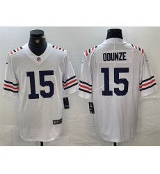 Men Chicago Bears 15 Rome Odunze White 2024 Draft Vapor Stitched Football Jersey Men Chicago Bears 15 Rome Odunze White 2024 Draft Vapor Stitched Football Jersey