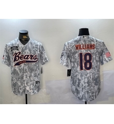 Men Chicago Bears 18 Caleb Williams 2024 Arctic Camo Salute To Service Stitched Baseball Jersey Men Chicago Bears 18 Caleb Williams 2024 Arctic Camo Salute To Service Stitched Baseball Jersey