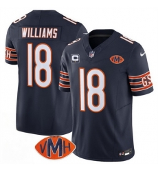 Men Chicago Bears 18 Caleb Williams Navy 2025 F U S E  With 1 Star C Patch And VMH Patch Vapor Untouchable Limited Stitched Football Jersey