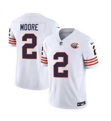Men Chicago Bears 2 DJ Moore White 2023 F U S E Throwback Limited Stitched Football Jersey Men Chicago Bears 2 DJ Moore White 2023 F U S E Throwback Limited Stitched Football Jersey