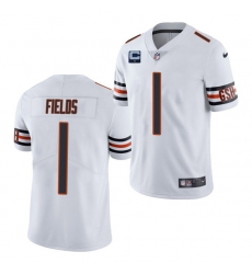 Men Chicago Bears 2022 #1 Justin Fields White With 1-star C Patch Vapor Untouchable Limited Stitched Men Chicago Bears 2022 #1 Justin Fields White With 1-star C Patch Vapor Untouchable Limited Stitched