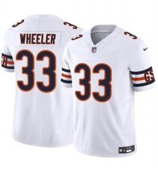 Men Chicago Bears 33 Ian Wheeler White 2023 F U S E Vapor Stitched Football Jersey Men Chicago Bears 33 Ian Wheeler White 2023 F U S E Vapor Stitched Football Jersey