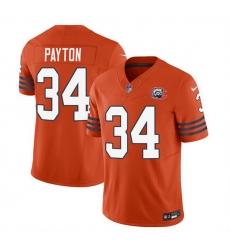 Men Chicago Bears 34 Walter Payton Orange 2023 F U S E Throwback Limited Stitched Football Jersey Men Chicago Bears 34 Walter Payton Orange 2023 F U S E Throwback Limited Stitched Football Jersey