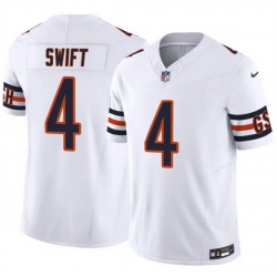 Men Chicago Bears 4 D 27Andre Swift White 2025 F U S E  Vapor Untouchable Limited Stitched Football Jersey