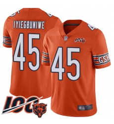 Men Chicago Bears 45 Joel Iyiegbuniwe Orange Alternate 100th Season Limited Football Jersey Men Chicago Bears 45 Joel Iyiegbuniwe Orange Alternate 100th Season Limited Football Jersey