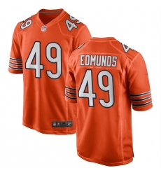 Men Chicago Bears 49 Tremaine Edmunds Orange Stitched Game Jersey Men Chicago Bears 49 Tremaine Edmunds Orange Stitched Game Jersey