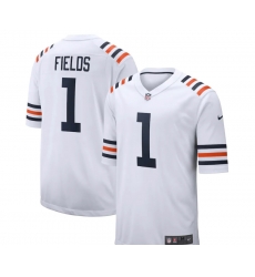 Men Chicago Bears Justin Fields White Rush Men Jersey Men Chicago Bears Justin Fields White Rush Men Jersey