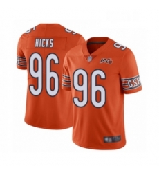 Mens Chicago Bears 96 Akiem Hicks Orange Alternate 100th Season Limited Football Jersey Mens Chicago Bears 96 Akiem Hicks Orange Alternate 100th Season Limited Football Jersey