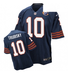 Mens Nike Chicago Bears 10 Mitchell Trubisky Elite Navy Blue Throwback NFL Jersey Mens Nike Chicago Bears 10 Mitchell Trubisky Elite Navy Blue Throwback NFL Jersey
