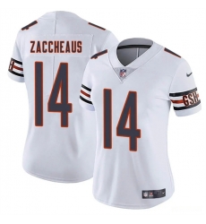 Women Chicago Bears 14 Olamide Zaccheaus White 2025 Vapor Stitched Jersey Women Chicago Bears 14 Olamide Zaccheaus White 2025 Vapor Stitched Jersey
