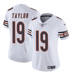 Women Chicago Bears 19 Tory Taylor White 2024 Vapor Stitched Jersey Women Chicago Bears 19 Tory Taylor White 2024 Vapor Stitched Jersey