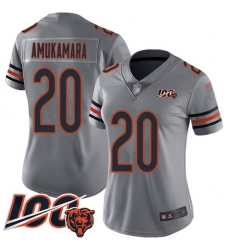 Women Chicago Bears 20 Prince Amukamara Limited Silver Inverted Legend 100th Season Football Jerseyrs Women Chicago Bears 20 Prince Amukamara Limited Silver Inverted Legend 100th Season Football Jerseyrs