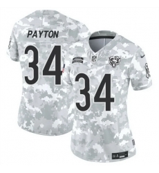 Women Chicago Bears 34 Walter Payton 2024 F U S E Arctic Camo Salute To Service Limited Stitched Football Jersey Women Chicago Bears 34 Walter Payton 2024 F U S E Arctic Camo Salute To Service Limited Stitched Football Jersey