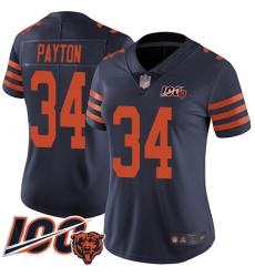 Women Chicago Bears 34 Walter Payton Limited Navy Blue Rush Vapor Untouchable 100th Season Football Jersey Women Chicago Bears 34 Walter Payton Limited Navy Blue Rush Vapor Untouchable 100th Season Football Jersey