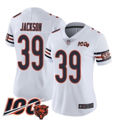 Women Chicago Bears 39 Eddie Jackson White Vapor Untouchable Limited Player 100th Season Football Jersey Women Chicago Bears 39 Eddie Jackson White Vapor Untouchable Limited Player 100th Season Football Jersey