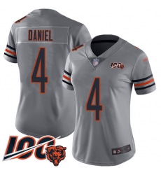 Women Chicago Bears 4 Chase Daniel Limited Silver Inverted Legend 100th Season Football Jersey Women Chicago Bears 4 Chase Daniel Limited Silver Inverted Legend 100th Season Football Jersey