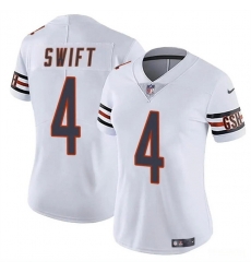 Women Chicago Bears 4 D'Andre Swift White 2024 Vapor Stitched Jersey Women Chicago Bears 4 D'Andre Swift White 2024 Vapor Stitched Jersey