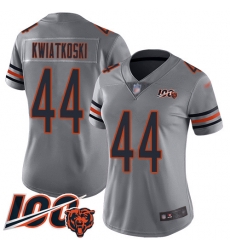 Women Chicago Bears 44 Nick Kwiatkoski Limited Silver Inverted Legend 100th Season Football Jersey Women Chicago Bears 44 Nick Kwiatkoski Limited Silver Inverted Legend 100th Season Football Jersey