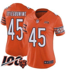 Women Chicago Bears 45 Joel Iyiegbuniwe Orange Alternate 100th Season Limited Football Jersey Women Chicago Bears 45 Joel Iyiegbuniwe Orange Alternate 100th Season Limited Football Jersey
