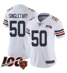Women Chicago Bears 50 Mike Singletary White 100th Season Limited Football Jersey Women Chicago Bears 50 Mike Singletary White 100th Season Limited Football Jersey