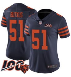 Women Chicago Bears 51 Dick Butkus Limited Navy Blue Rush Vapor Untouchable 100th Season Football Jersey Women Chicago Bears 51 Dick Butkus Limited Navy Blue Rush Vapor Untouchable 100th Season Football Jersey