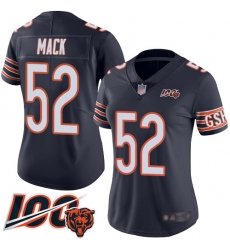 Women Chicago Bears 52 Khalil Mack Navy Blue Team Color 100th Season Limited Football Jersey Women Chicago Bears 52 Khalil Mack Navy Blue Team Color 100th Season Limited Football Jersey
