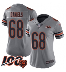 Women Chicago Bears 68 James Daniels Limited Silver Inverted Legend 100th Season Football Jersey Women Chicago Bears 68 James Daniels Limited Silver Inverted Legend 100th Season Football Jersey
