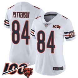 Women Chicago Bears 84 Cordarrelle Patterson White Vapor Untouchable Limited Player 100th Season Football Jersey
