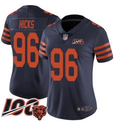 Women Chicago Bears 96 Akiem Hicks Limited Navy Blue Rush Vapor Untouchable 100th Season Football Jersey Women Chicago Bears 96 Akiem Hicks Limited Navy Blue Rush Vapor Untouchable 100th Season Football Jersey