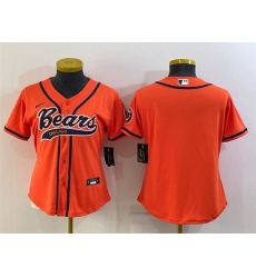 Women Chicago Bears Blank Orange With Patch Cool Base Stitched Baseball Jersey Women Chicago Bears Blank Orange With Patch Cool Base Stitched Baseball Jersey