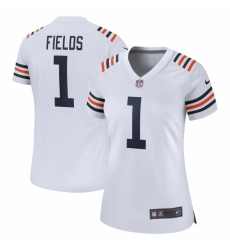 Women's Chicago Bears #1 Justin Fields Nike White 2021 NFL Draft First Round Pick Alternate Classic Limited Jersey Women's Chicago Bears #1 Justin Fields Nike White 2021 NFL Draft First Round Pick Alternate Classic Limited Jersey