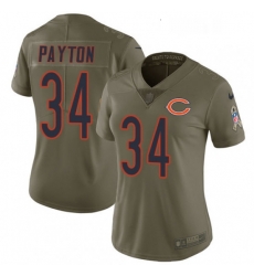 Womens Nike Chicago Bears 34 Walter Payton Limited Olive 2017 Salute to Service NFL Jersey Womens Nike Chicago Bears 34 Walter Payton Limited Olive 2017 Salute to Service NFL Jersey